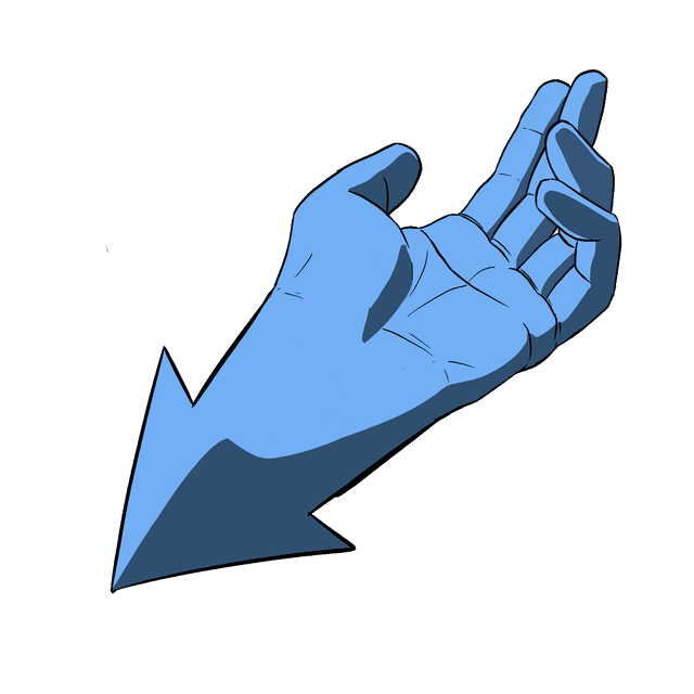 drawn hand arrow